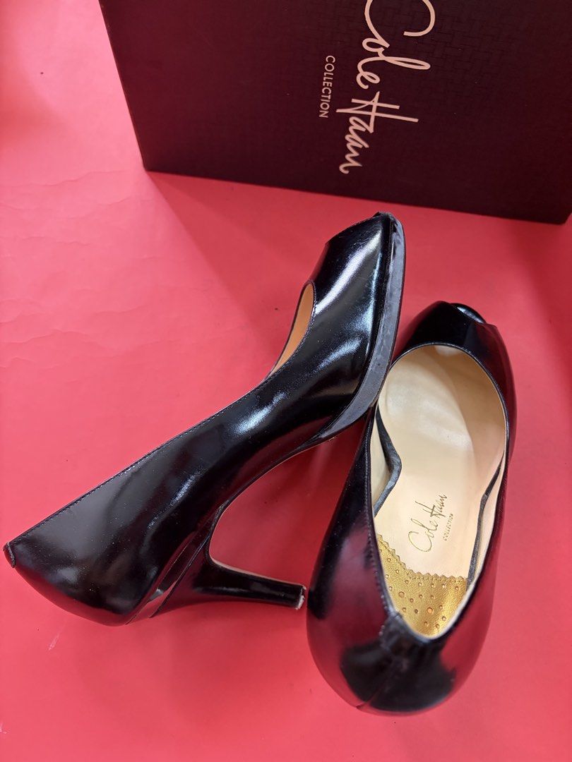 Cole Haan black peep toe pumps (Category: Heels) located in Manila. Submitted by urbanwear (Listing ID 1463672314, Image 1). Description: .