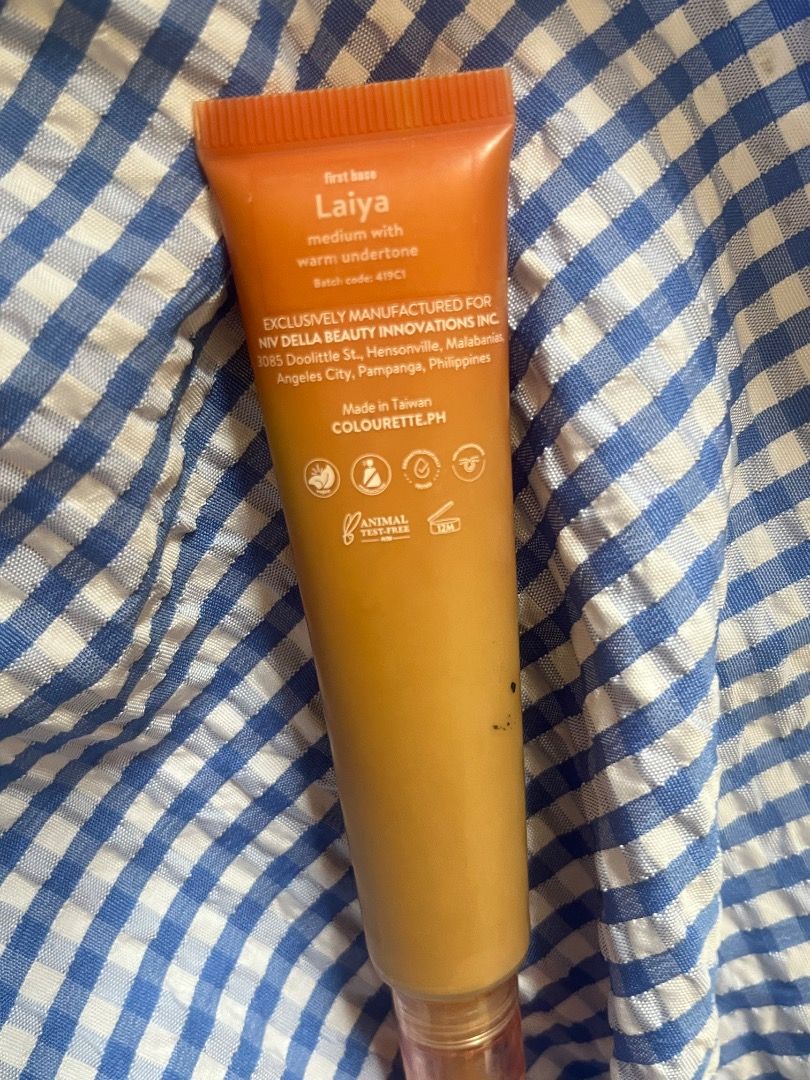 Colourette First Base Laiya (Category: Makeup) located in Quezon City. Submitted by thicc.co (Listing ID 1463612959, Image 2). Description: - Swatches provided for shade reference - Laiya Shade Too dark for me hehe. Also this was bought 2023 or 2024 pa. Only buy this if you only want to try out yung shade only. Swatch ganon..