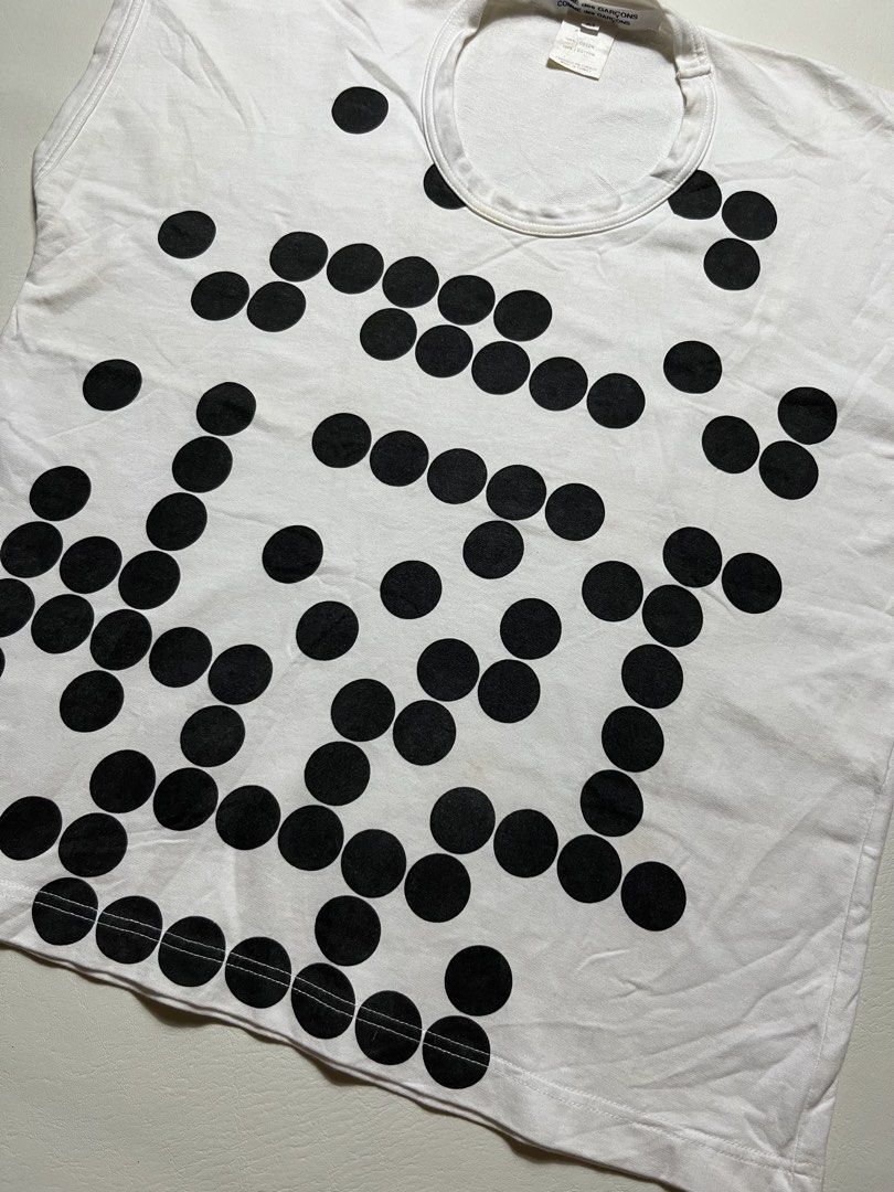 Comme des Garcons Dot Pattern (Category: Shirts) located in Tacloban City. Submitted by calix.on (Listing ID 1463688548, Image 2). Description: Comme des Garcons Dot Pattern size medium width 19.5 length 22.5 excellent condition flaw minimal stain.