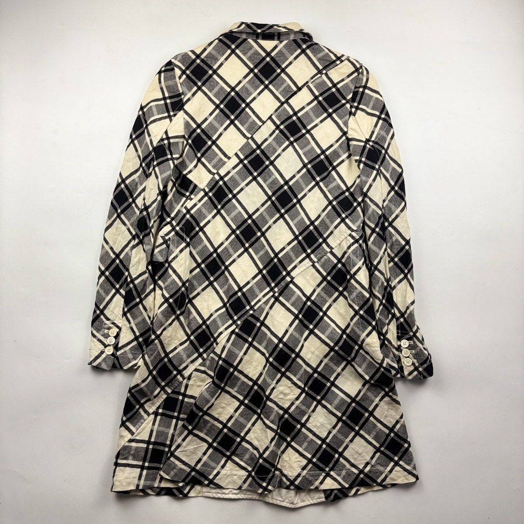 Comme des Garçons Double Breasted Long Coat (Category: Coats, Jackets and Outerwear) located in Makati City. Submitted by ragrepository (Listing ID 1463682132, Image 2). Description: Comme des Garçons Double Breasted Long Coat Tagged as Medium Length- 36.5” Pit to pit- 19” Sleeves- 24” Shoulder-15.5” Condition- 9/10 Flaw- Minor pen mark .