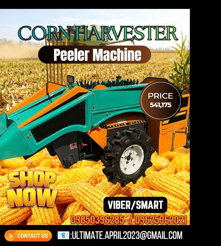 Corn Harvester and Peeler Machine For Sale (Category: Looking For) located in Pasig City. Submitted by akiramckency (Listing ID 1463613250, Image 1). Description: 🌏 WE DELIVER NATIONWIDE🌏 👉 FOR ORDER 👉 Send Us message Bellow👇 👇 👇 ✨ Terms Of Payment: ✨ 50% Downpayment and ✨ 50% Upon pick up / Deliver 📍 LOCATED IN PASIG CITY.