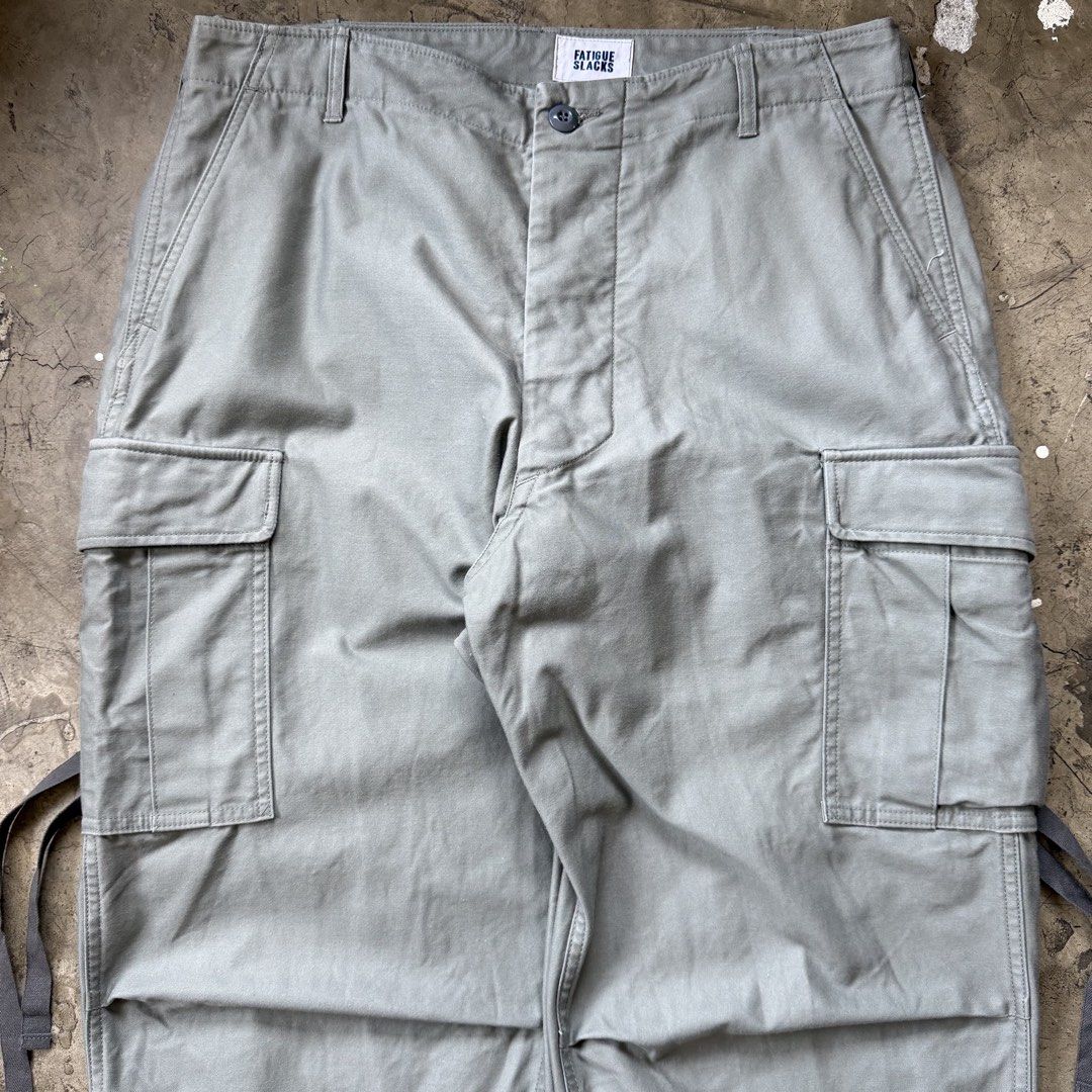Corona Utility Japan - Fatigue Cargo Pants (Category: Chinos) located in Cavite. Submitted by 4118.ph (Listing ID 1463659629, Image 3). Description: XL on tag fits 34-36 Excellent condition Missing drawstring on hem Waist 18” Length 40.5 inches Inseam 28” Leg opening 9”.