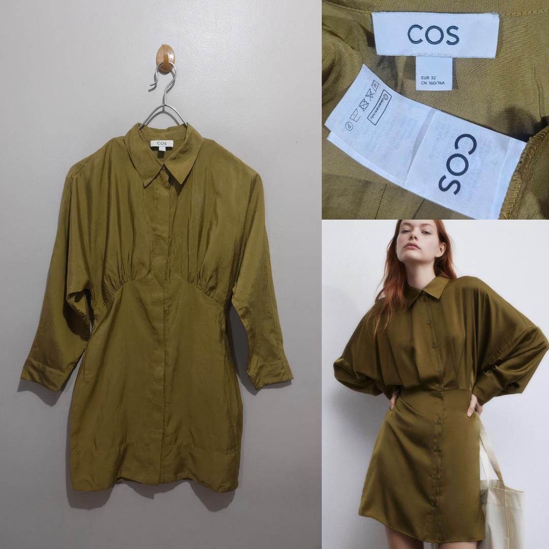 COS WAISTED COLLAR BUTTONED DOWN DRESS (Category: Dresses) located in Quezon City. Submitted by fashionblvdph02 (Listing ID 1463687295, Image 1). Description: EUR 32 on tag; fits up to small waist 27”; length 34” light weight and super comfy when when worn.
