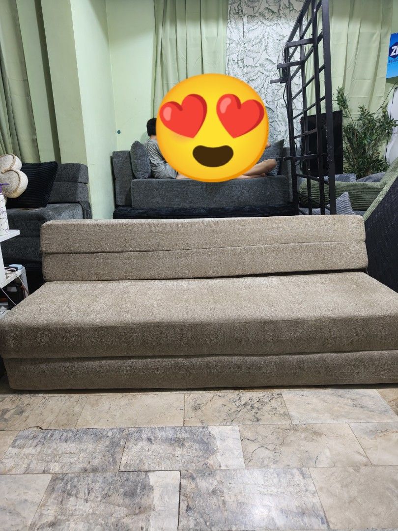 COSOVA 180x200cm Foldable Sofa Bed - Beige (Category: Sofas) located in Las Pinas. Submitted by jmtan1730 (Listing ID 1463701374, Image 1). Description: - Versatile 2-in-1 sofa bed - Easily converts from sofa to flat bed - Neutral beige color complements any decor - Ideal for small apartments or guest rooms - Comfortable for both lounging and sleeping.
