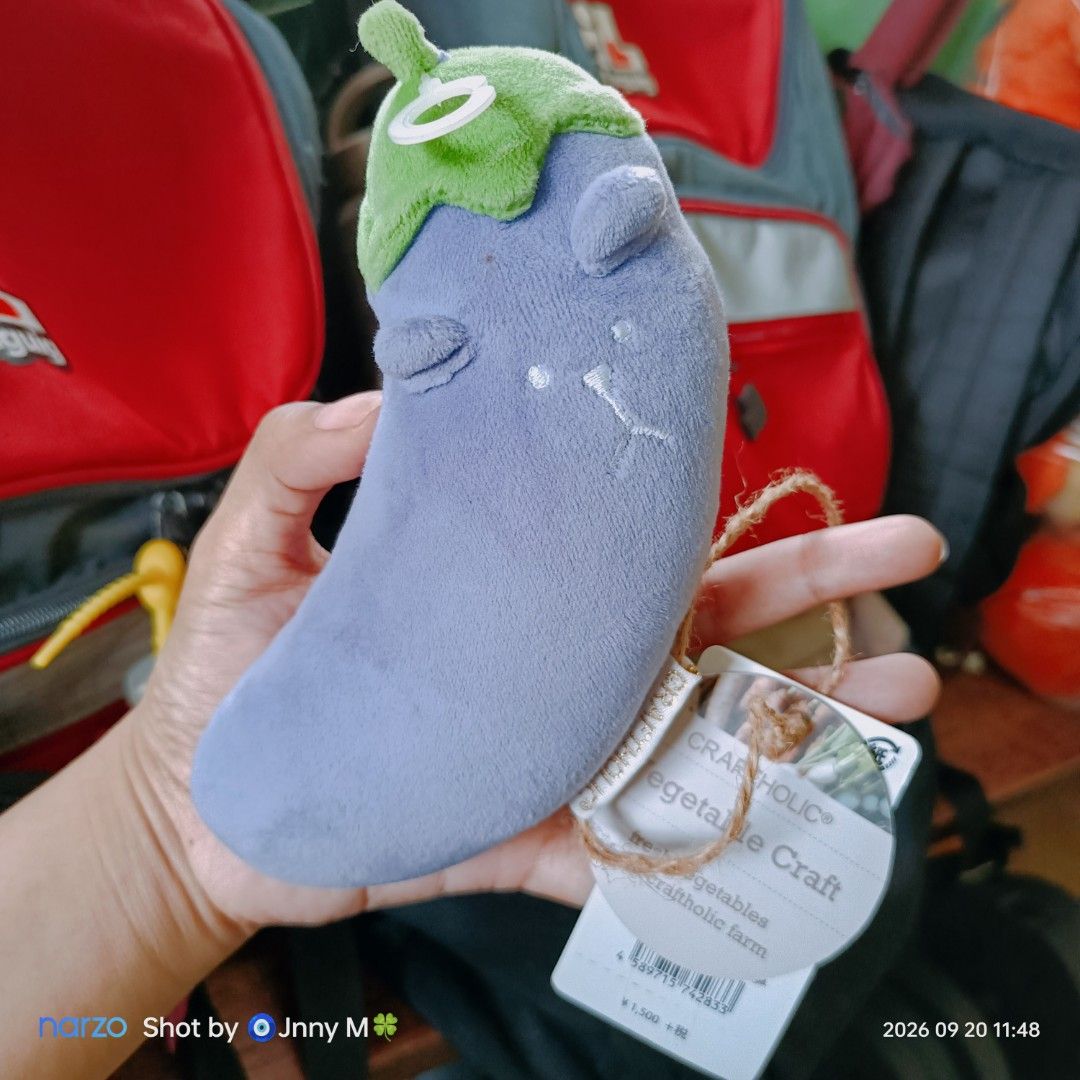 CRAFTHOLIC Plush Toy - Radish & Eggplant (Category: Plushies & Soft Toys) located in Taguig. Submitted by mhayestufftoys (Listing ID 1463643461, Image 2). Description: - Adorable Craftholic plushies - Available designs: Radish and Eggplant - Super soft and huggable material - Ideal for collectors or as a fun room decoration - Both plushies come with original tags attached - Limited availability - get yours now!.