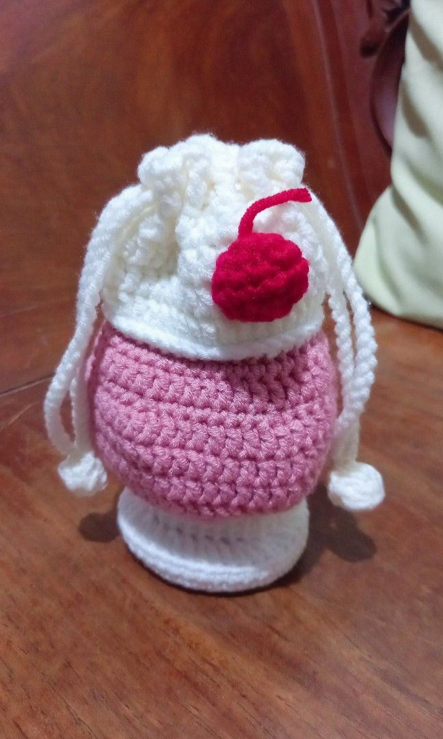 creamsoda crochet pouch (Category: Handmade Craft) located in Cabanatuan. Submitted by lovestaycartS2 (Listing ID 1463709610, Image 1). Description: selling this crochet cream soda pouch! 🍨🍒 it can store several must-have items!.