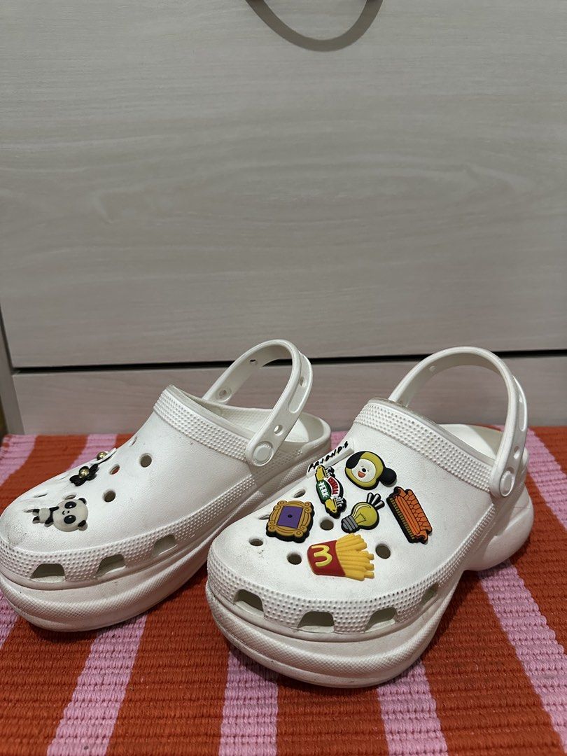 Crocs Platform (Category: Slippers and slides) located in Antipolo. Submitted by wxyz9876 (Listing ID 1463697343, Image 2). Description: - White platform Crocs - Size: W6 (230mm) I’ll give more free jibbitz.