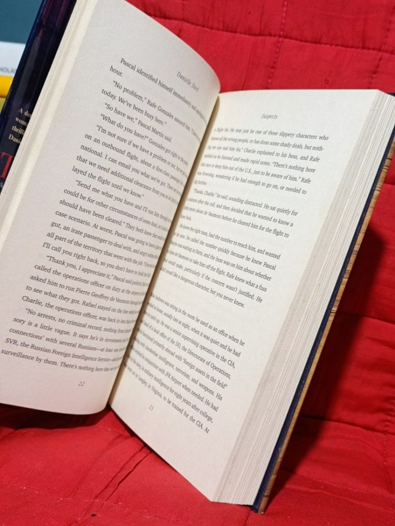 Danielle Steel Suspects A Novel Paperback Book (Category: Storybooks) located in Manila. Submitted by krishna_ayanami (Listing ID 1463687514, Image 3). Description: - Title: Suspects by Danielle Steel - Format: Paperback - Publisher: Delacorte Press, New York - Condition: Pages are clean, binding is solid - Genre: Gripping suspenseful fiction - Ideal for: Fans of suspense and Danielle Steel novels.