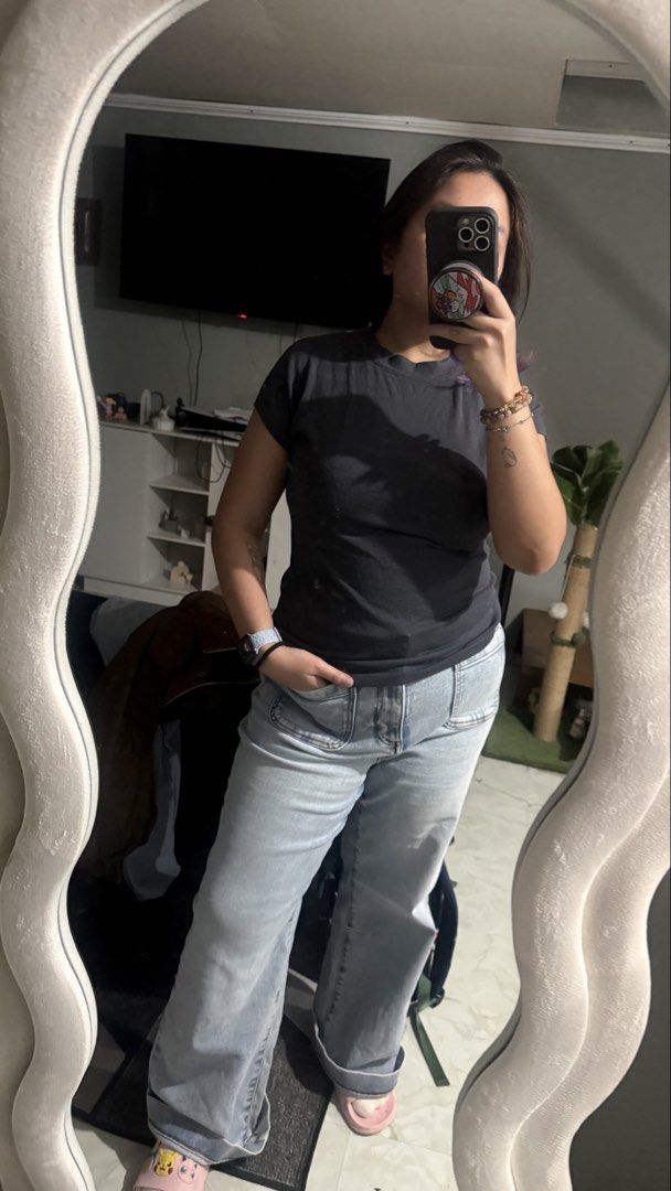 Dark Grey Basic Knitted Top (Category: Shirts) located in Quezon City. Submitted by dinesaur (Listing ID 1463659465, Image 1). Description: Model bust 38B Waist 33 Med-Large body frame.