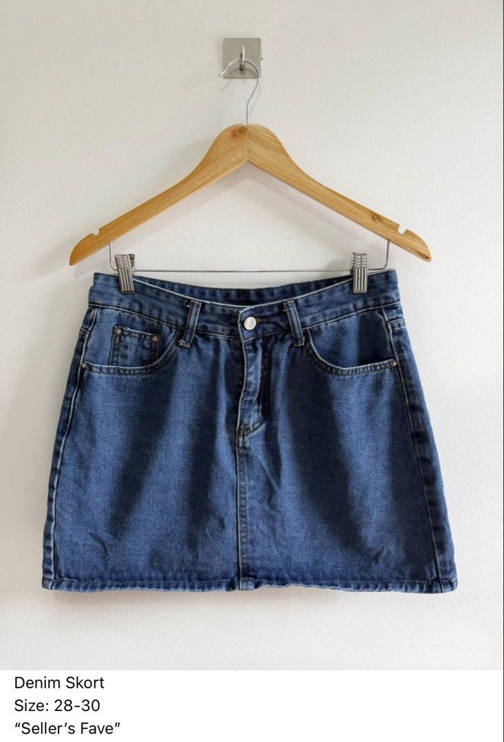 Denim Skirt Size 28-30 (Category: Skirts) located in Paranaque City. Submitted by closetcoph (Listing ID 1463608142, Image 1). Description: - Classic blue denim skirt - Flattering A-line cut - Sits comfortably at the waist - Features two front pockets - Includes belt loops - Versatile for casual outfits - Pairs well with t-shirts and blouses - Seller's favorite piece!.