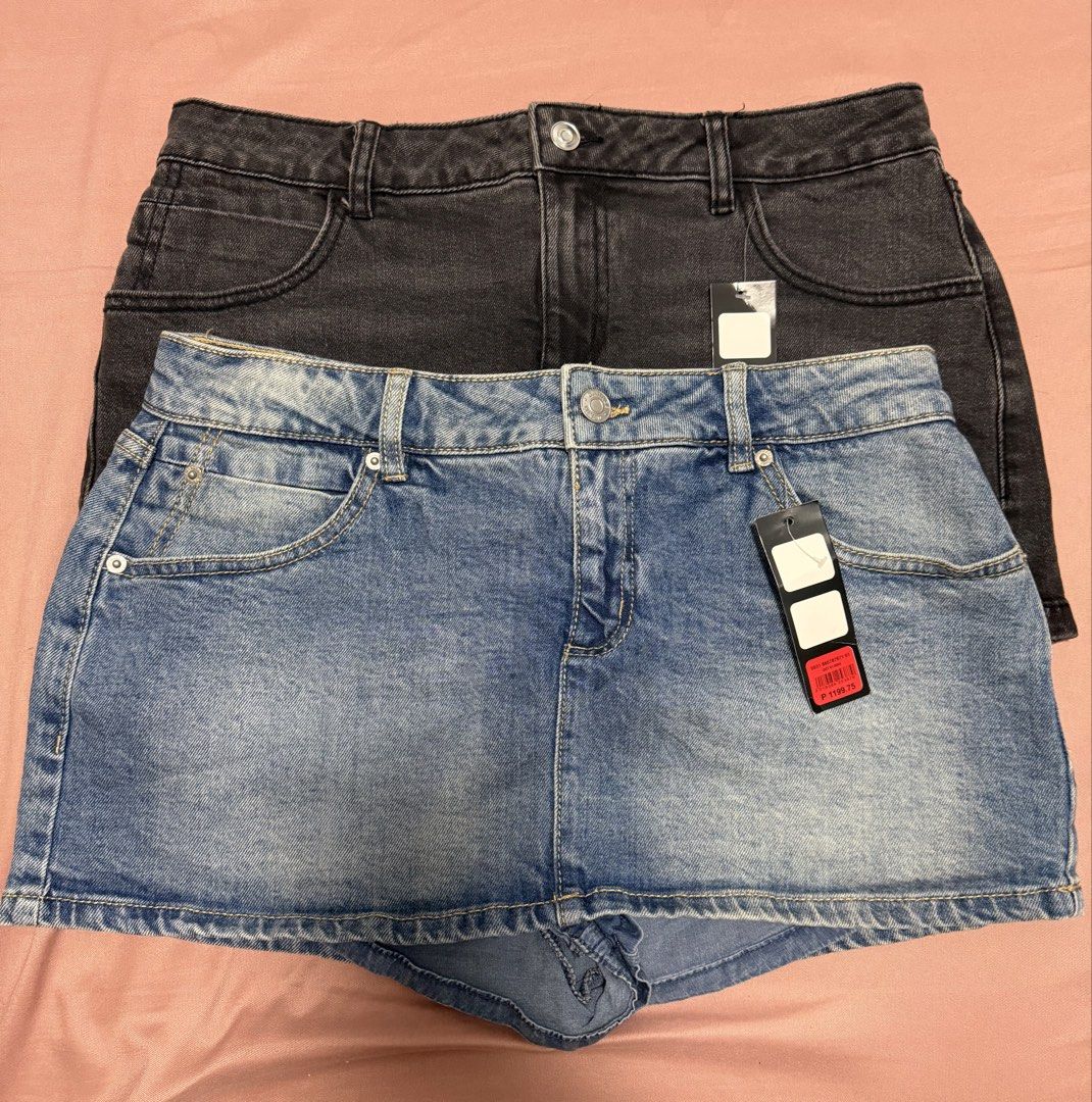 Denim Skort (Category: Skirts) located in Manila. Submitted by danatayag27 (Listing ID 1463727166, Image 1). Description: - Two stylish denim skorts: Classic blue wash and dark charcoal black. - Comfortable fit for all-day wear. - Features classic pocket details. - Versatile for casual outfits, summer looks, or layering. - Special offer: Grab both skirts for an amazing deal! Size 30-34.