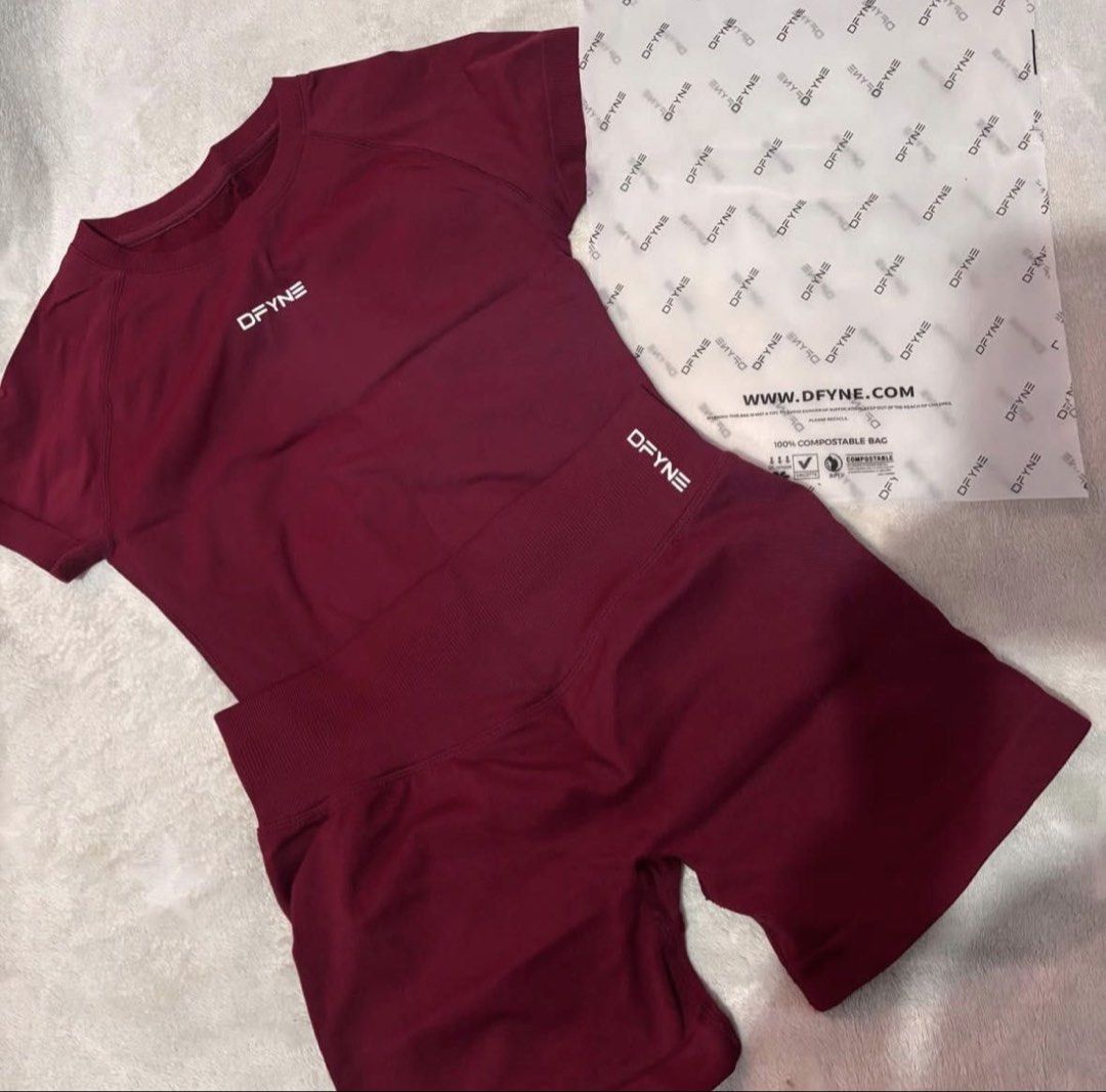 DFYNE Impact Set Winter berry (Category: Activewear) located in Quezon City. Submitted by altheafrnchz (Listing ID 1463607013, Image 1). Description: DFYNE Impact Set — Winterberry 🎀 • Impact Top + 6.5” Shorts • Size XS • RFS: too small for me, already bought a larger size • Bought from the blue app 💙 • Not sure if original/authentic, but tags are shown in the photos • Packaging bag is no longer with me 📍 QC area 📦 Can ship via J&T/Lalamove.