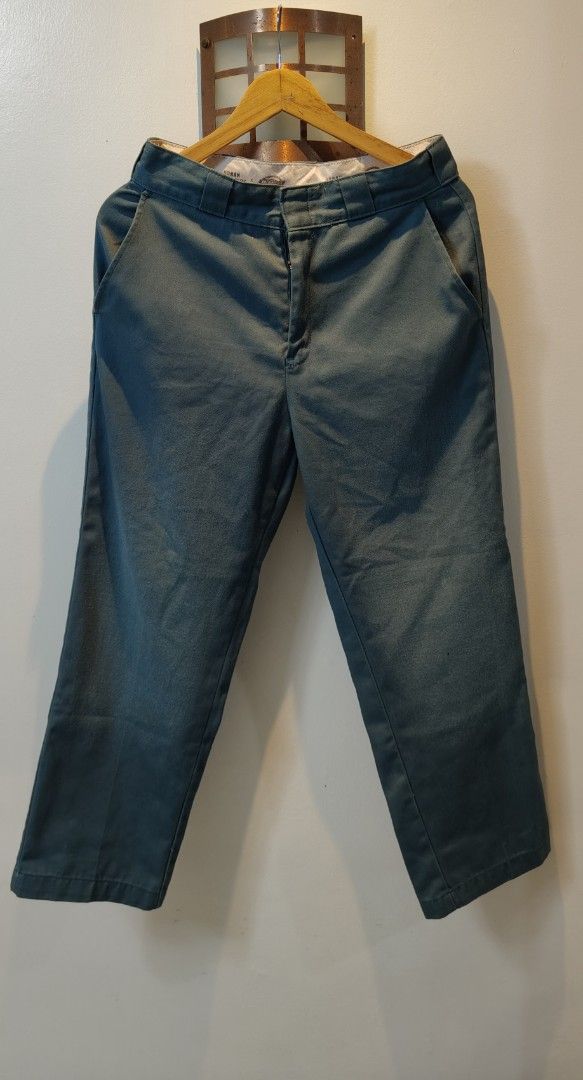 Dickies Urban Outfitters Teal Work Pants (Category: Trousers) located in Bulacan. Submitted by adrian2325 (Listing ID 1463721065, Image 1). Description: - Dickies x Urban Outfitters collaboration - Teal color - Classic straight leg fit - Two front pockets - Two back pockets - Button and zipper closure - Ideal for everyday wear or work.