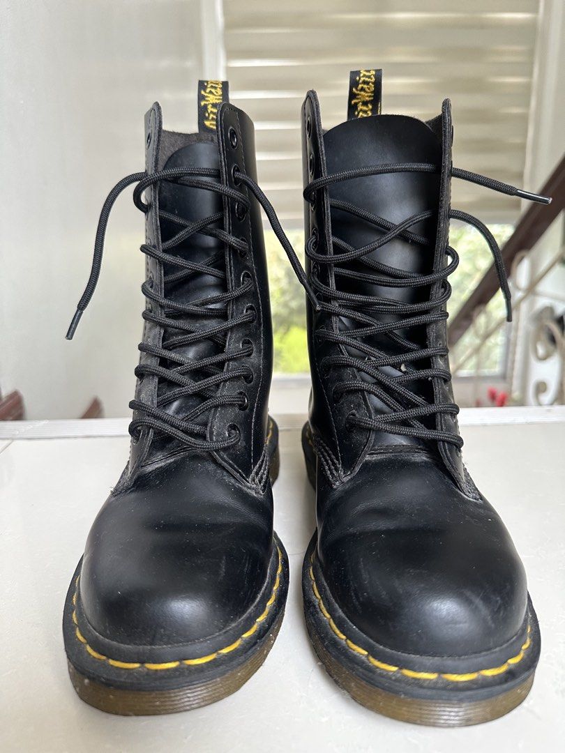 Dr. Martens 1490 10 Eye Black Leather Boots (Category: Boots) located in Consolacion. Submitted by amaezingdeals (Listing ID 1463614573, Image 1). Description: - Classic Dr. Martens 10 eyelet boots - Black leather - Air cushion sole - Size: UK 3, EU 36, US 5 - Great for everyday wear -can be worn on winter -used only during our japan trip .