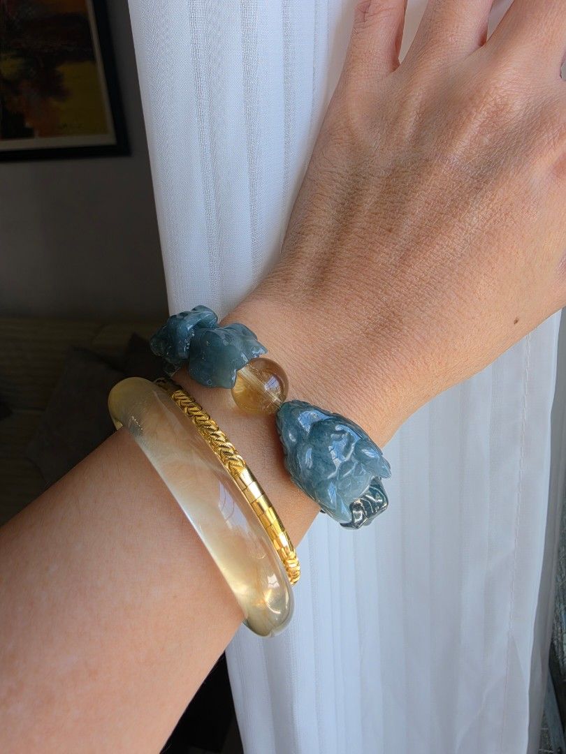 Dragon Jade Bracelet (Category: Bracelets) located in Manila. Submitted by cavalierdolls (Listing ID 1463588744, Image 2). Description: 💙🐉 BLUE WATER JADEITE DRAGON BRACELET Powerful dragon symbolism meets luminous blue-water jadeite. Beautifully carved, glossy, translucent and truly eye-catching under natural light. ✨ A statement piece for those who love meaningful jadeite with a strong presence. 📩 Message us for price and availability..