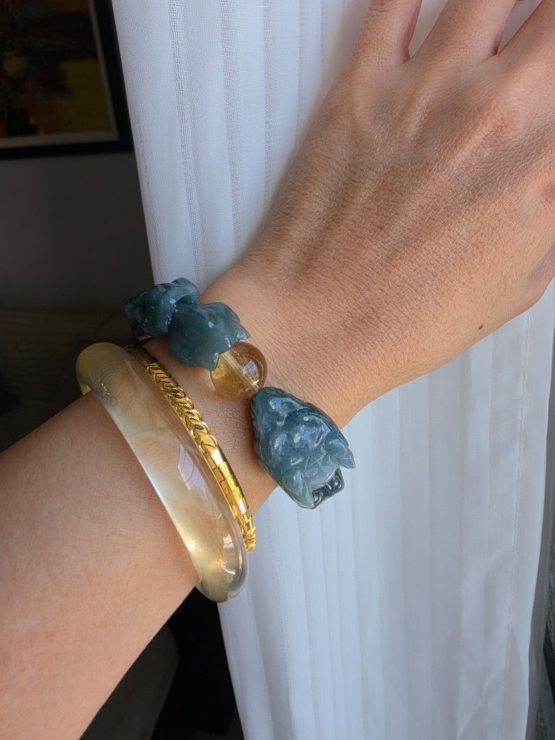 Dragon Jade Bracelet (Category: Bracelets) located in Manila. Submitted by cavalierdolls (Listing ID 1463588744, Image 1). Description: 💙🐉 BLUE WATER JADEITE DRAGON BRACELET Powerful dragon symbolism meets luminous blue-water jadeite. Beautifully carved, glossy, translucent and truly eye-catching under natural light. ✨ A statement piece for those who love meaningful jadeite with a strong presence. 📩 Message us for price and availability..
