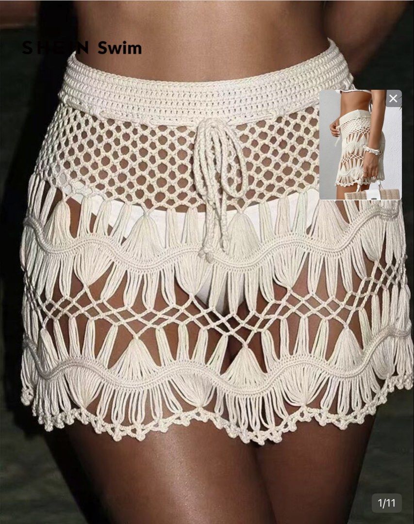 Drawstring crochet cover up skirt (Category: Bikinis & Swimsuits) located in Quezon City. Submitted by ckclothing (Listing ID 1463617888, Image 1). Description: Used once.