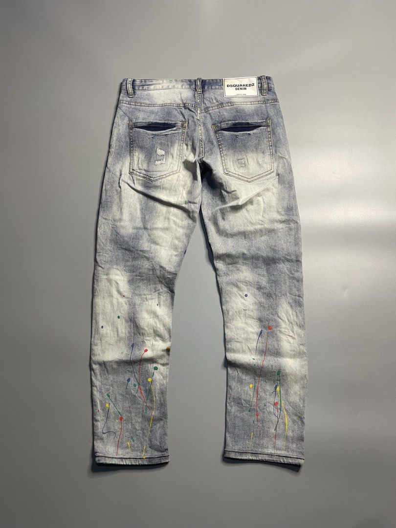 Dsquared2 Distressed Paint Splash (Category: Jeans) located in Pagadian. Submitted by thrift.wrld (Listing ID 1463709266, Image 3). Description: For Sale! ⚡Dsquared2 Distressed Paint Splash⚡ Size/Dimensions: 31 by 37 ‘ 6 hem Condition: Excellent | 10/10 Color rate ( Sobrang solid nito sa personal) 🏷️ Price: 700 + shipping fee 📍 Loc: Pagadian City, Zamboanga Del Sur 💬 Drop a message for more details! .