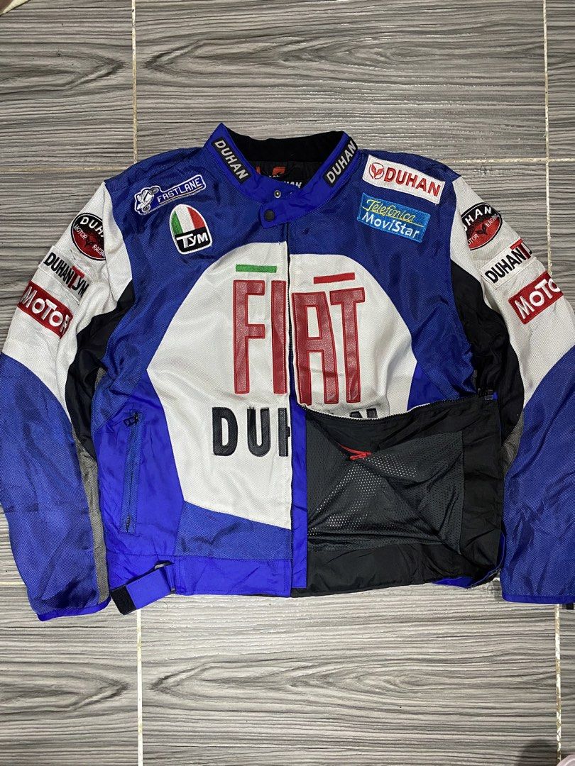 DUHAN FIAT Racing Motorcycle Jacket (Category: Coats, Jackets and Outerwear) located in Quezon City. Submitted by yricbugayo66048 (Listing ID 1463683294, Image 2). Description: W’24 L’26.5.