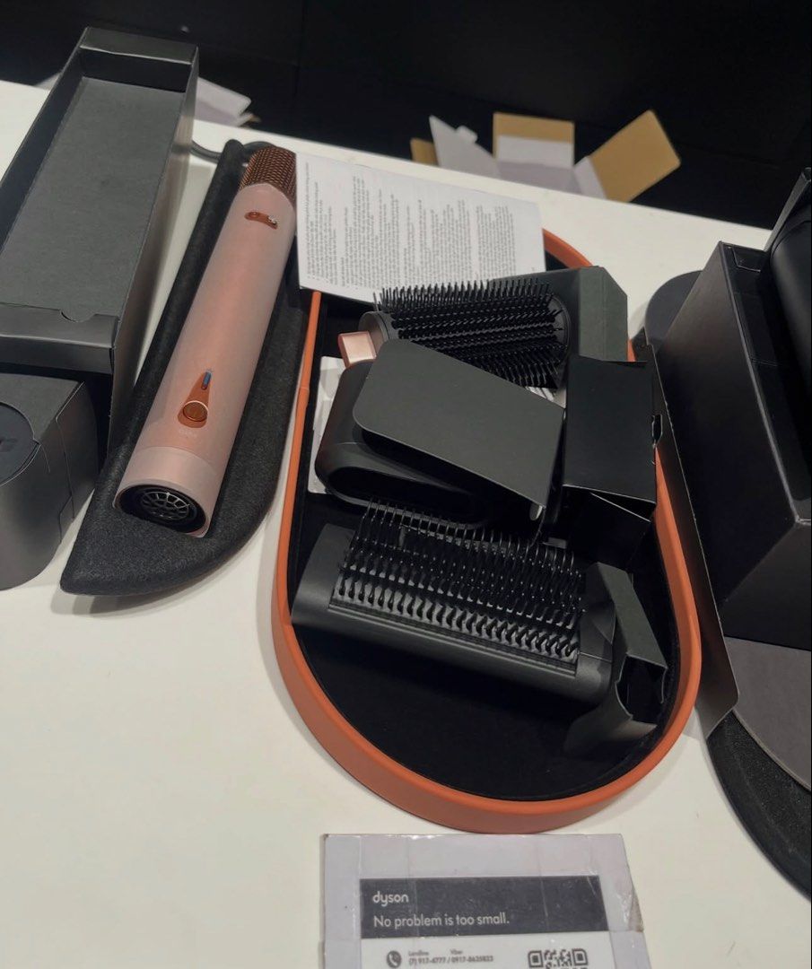 Dyson Airwrap Complete Styler Rose Gold (Category: Hair) located in Cavite. Submitted by graceapa92075 (Listing ID 1463663162, Image 1). Description: - Dyson Airwrap Complete Styler in Rose Gold - Includes all original attachments (as pictured) - Comes with protective case RFS: need funds and these are barely used.