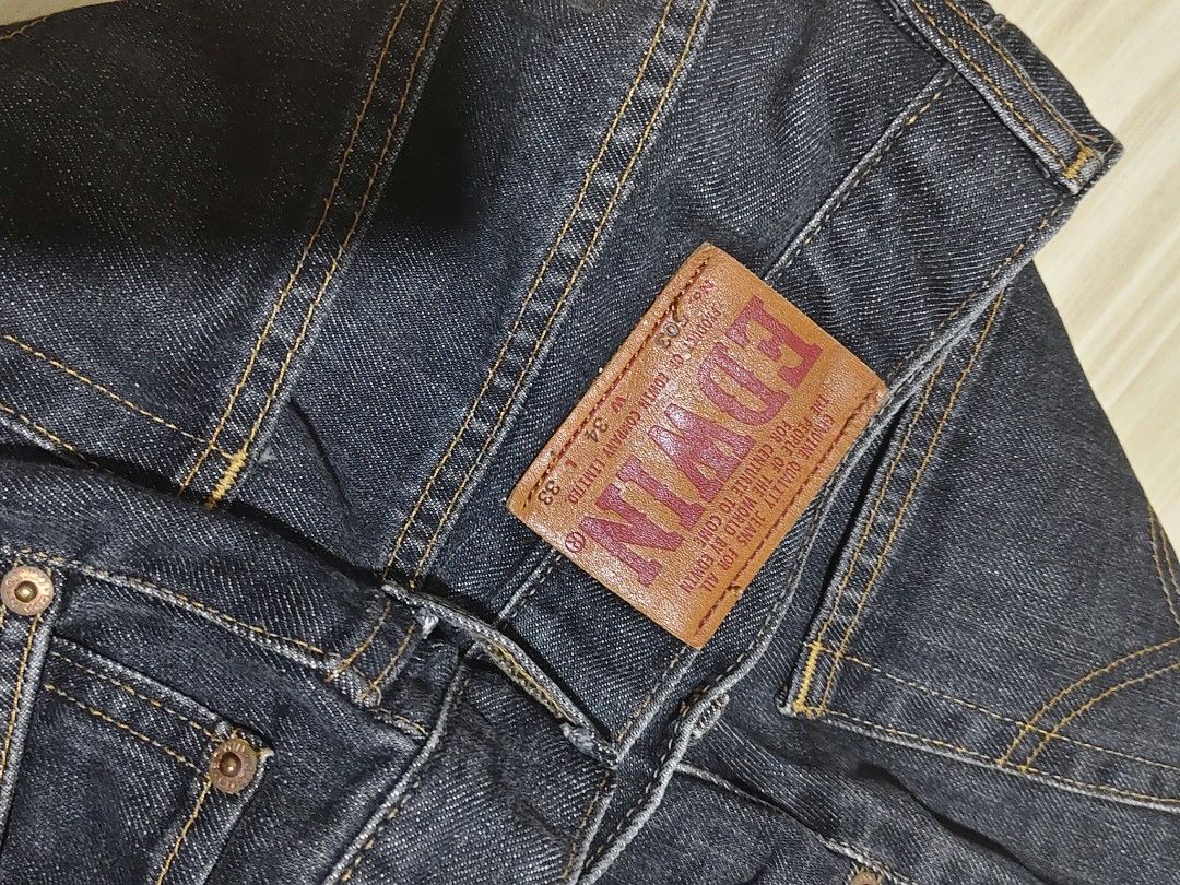 EDWIN 503 Regular Fit Jeans W34 L33 (Category: Jeans) located in Sariaya. Submitted by angelochintes732 (Listing ID 1463649023, Image 2). Description: - EDWIN 503 Jeans - Regular Fit - Size: 34x33 - Color: Dark Wash Denim - Style: Classic Five-Pocket - Closure: Button and Zip Fly - Wardrobe Staple - Ideal for Casual Wear.