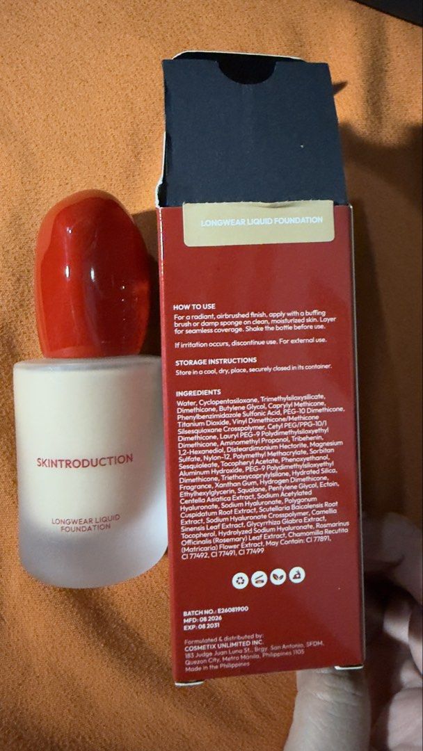 Enigma Skintroduction Foundation Beige (Category: Makeup) located in Quezon City. Submitted by michelleiero (Listing ID 1463559349, Image 2). Description: Only used twice. Shade: BEIGE. Reason for selling: hindi ko talaga shade even though I absolutely love the performance of this product. Bought: September 2026, from official Tiktok shop of Enigma Meetups: Around Araneta CUBAO, Eton Centris, or any MRT Stations.