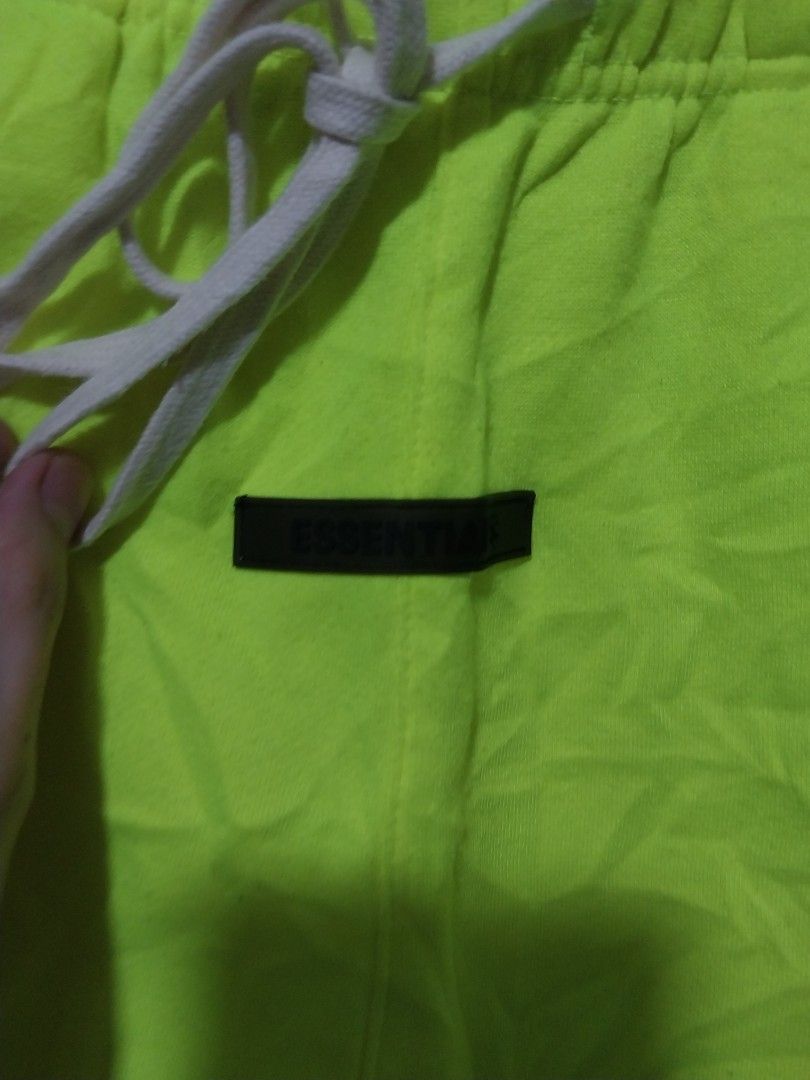 Essential neon green shorts (Category: Shorts) located in Manila. Submitted by PrinceDani.Clothing (Listing ID 1463686669, Image 3). Description: essential neon green shorts Size 30-34in waist 18in length excellent condition.