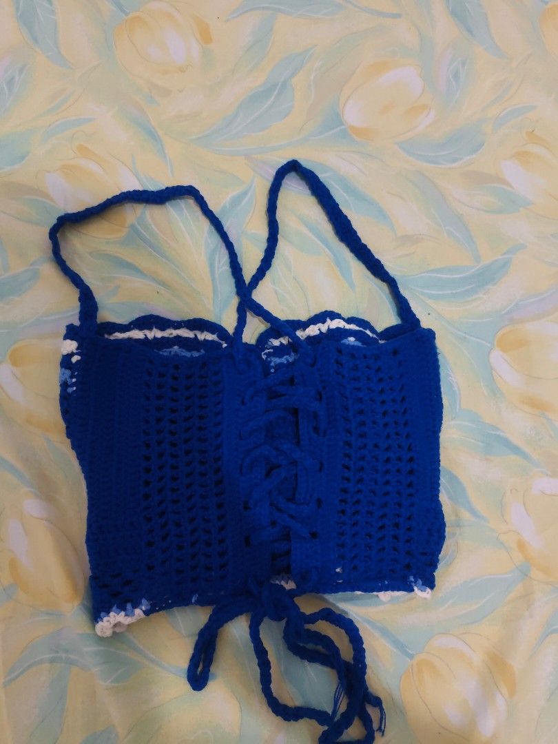 Evil eye- designed crochet top (Category: Handmade Craft) located in Manila. Submitted by luckydeer_2dec13 (Listing ID 1463572399, Image 2). Description: Cute blue top perfect for your OOTD..