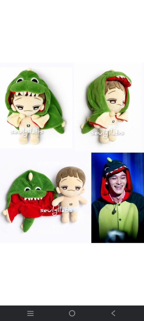EXO Chen DINO CHEN DOLL (Category: Plushies & Soft Toys) located in Manila. Submitted by seulgilabs (Listing ID 1463695929, Image 1). Description: EXO Chen DINO CHEN 20CM DOLL Good condition. MOP: MariBank MOD: J&T.