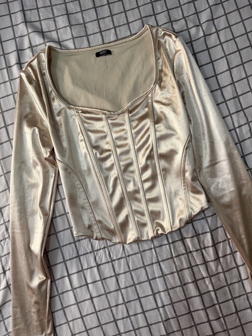Express satin long-sleeve corset top (Category: Longsleeves) located in Quezon City. Submitted by pinkyswearshop (Listing ID 1463634401, Image 2). Description: .