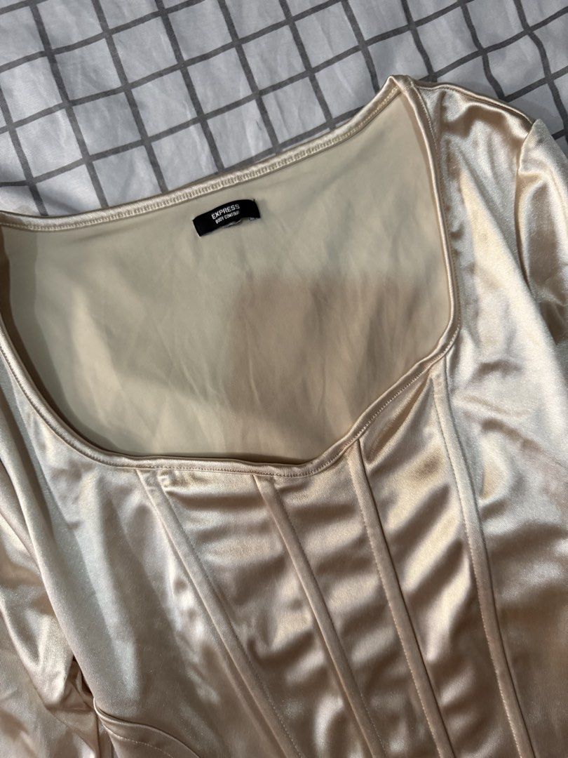 Express satin long-sleeve corset top (Category: Longsleeves) located in Manila. Submitted by pinkyswearshop2.0 (Listing ID 1463636874, Image 3). Description: .