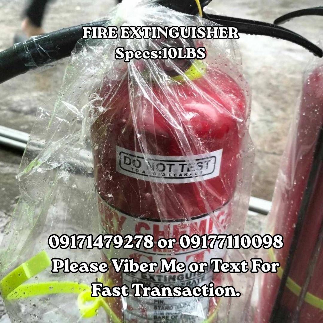 FIRE EXTINGUISHER Specs:10LBS (Category: Construction Tools & Equipment) located in Manila. Submitted by 09171479278_elsie. (Listing ID 1463600669, Image 1). Description: FIRE EXTINGUISHER Specs:10LBS .