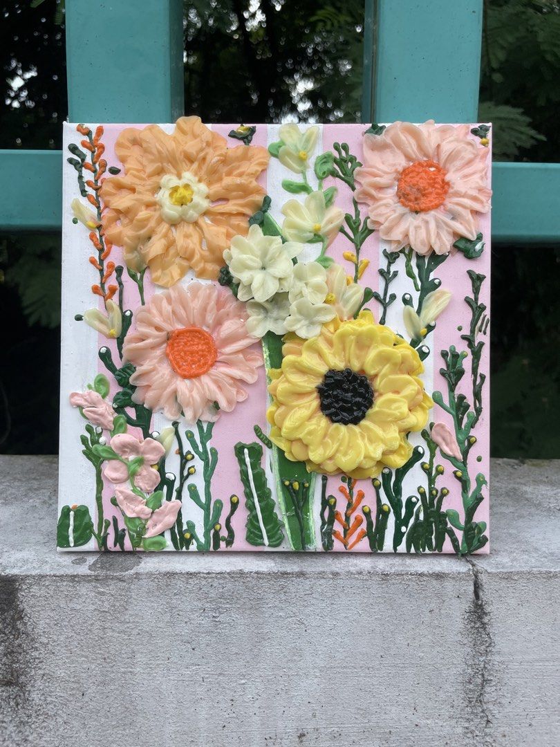 Floral Painting (Category: Wall Decor) located in Manila. Submitted by margaretsanvitores (Listing ID 1463625119, Image 1). Description: 20x20cm Acrylic on Canvas Original Painting.
