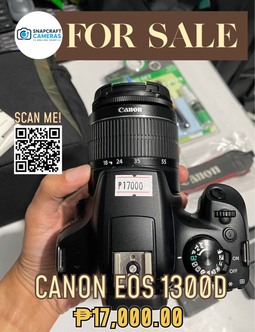 FOR SALE CANON EOS 1300D (Category: Cameras) located in Manila. Submitted by m5930 (Listing ID 1463727312, Image 3). Description: .