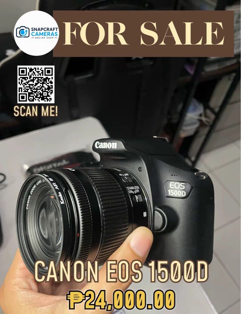 FOR SALE CANON EOS 1500D (Category: Cameras) located in Manila. Submitted by m5930 (Listing ID 1463727858, Image 2). Description: .