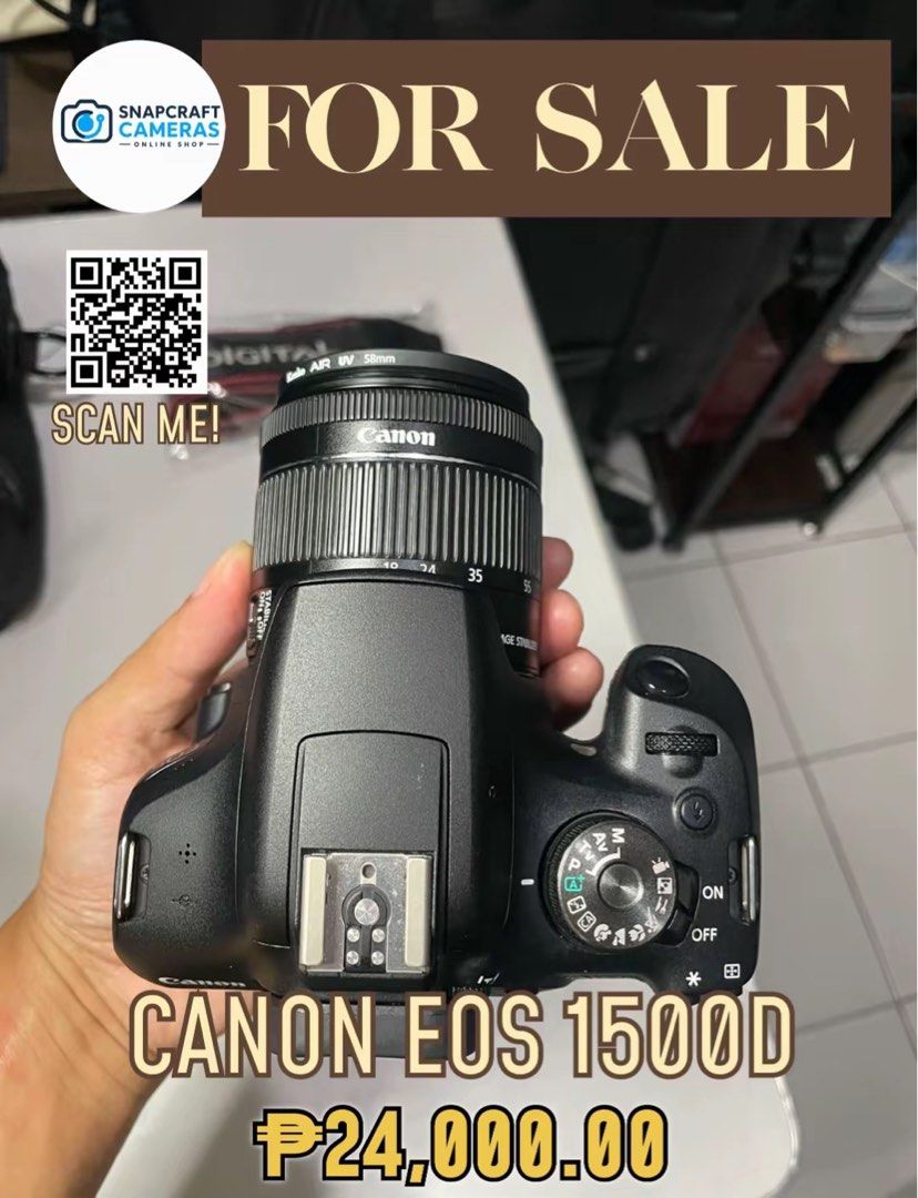 FOR SALE CANON EOS 1500D (Category: Cameras) located in Manila. Submitted by m5930 (Listing ID 1463727858, Image 3). Description: .