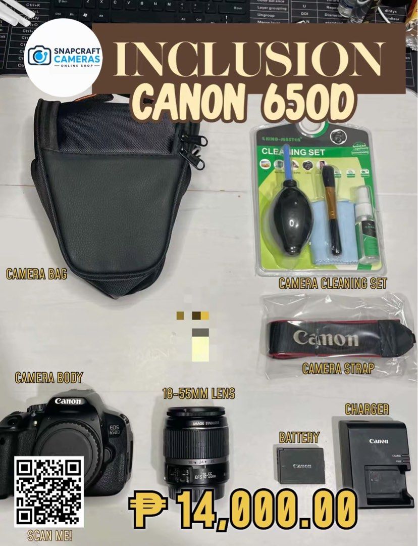 FOR SALE CANON EOS 650D (Category: Cameras) located in Manila. Submitted by m5930 (Listing ID 1463727202, Image 1). Description: .
