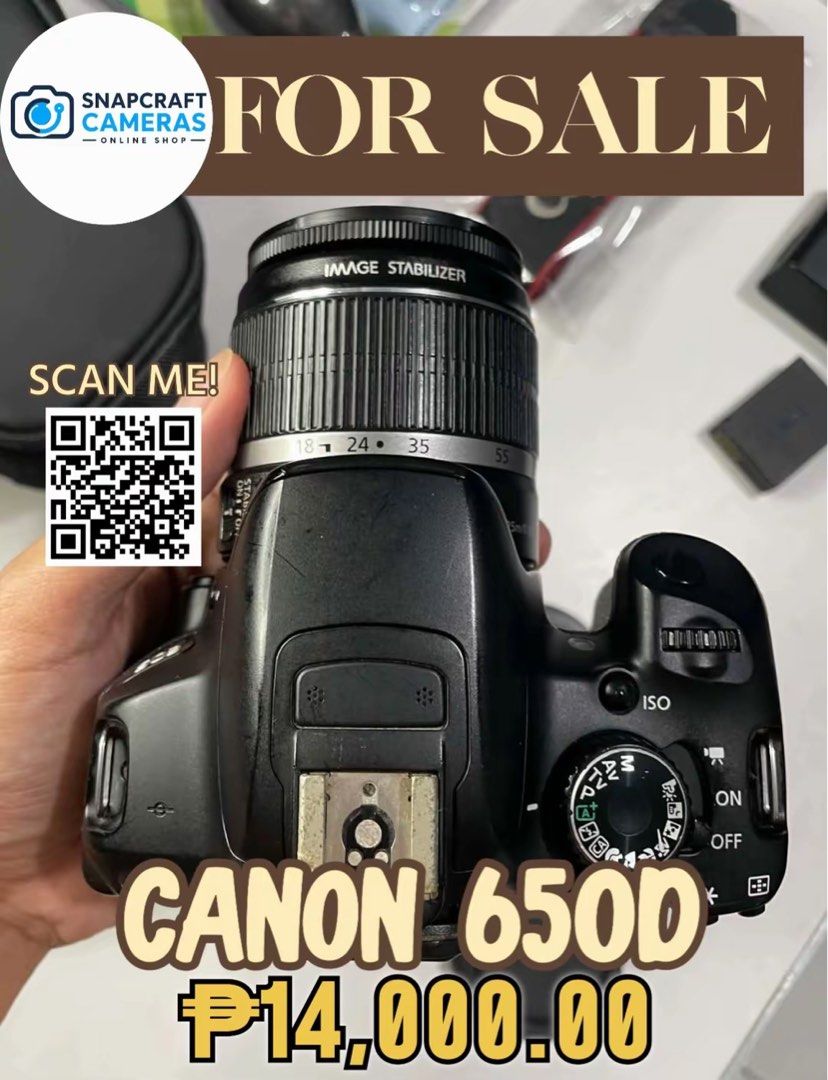 FOR SALE CANON EOS 650D (Category: Cameras) located in Manila. Submitted by m5930 (Listing ID 1463727202, Image 3). Description: .