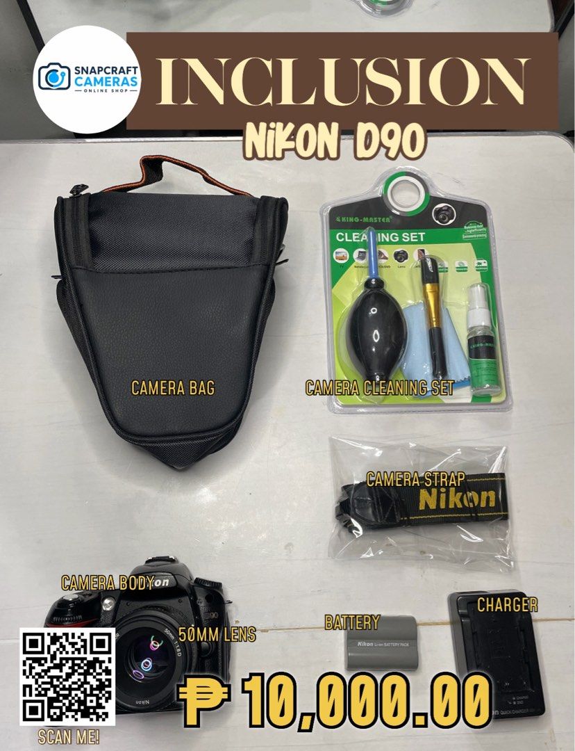 FOR SALE NIKON D90 (Category: Cameras) located in Manila. Submitted by m5930 (Listing ID 1463726066, Image 1). Description: 📸 FOR SALE: NIKON D90 🔥 NIKON D90 FOR ONLY ₱10,000! A reliable DSLR perfect for beginners, hobbyists, portraits, events, and everyday photography. 📷✨ ✨ KEY SPECS: • 12.3MP APS-C CMOS Sensor • EXPEED Image Processor • 11-Point Autofocus • Up to 4.5 FPS Continuous Shooting • 3.0” LCD Screen • ISO 200–3200 (Expandable to 640