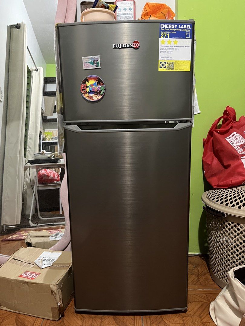 Fujidenzo 5 cu. ft. Two Door (Category: Refrigerators and Freezers) located in Caloocan City. Submitted by maryrosei (Listing ID 1463569978, Image 1). Description: Rfs: Will relocate in Mindanao Bought this April 2026. Slightly negotiable. Loc: Brgy. Mambugan, Antipolo.