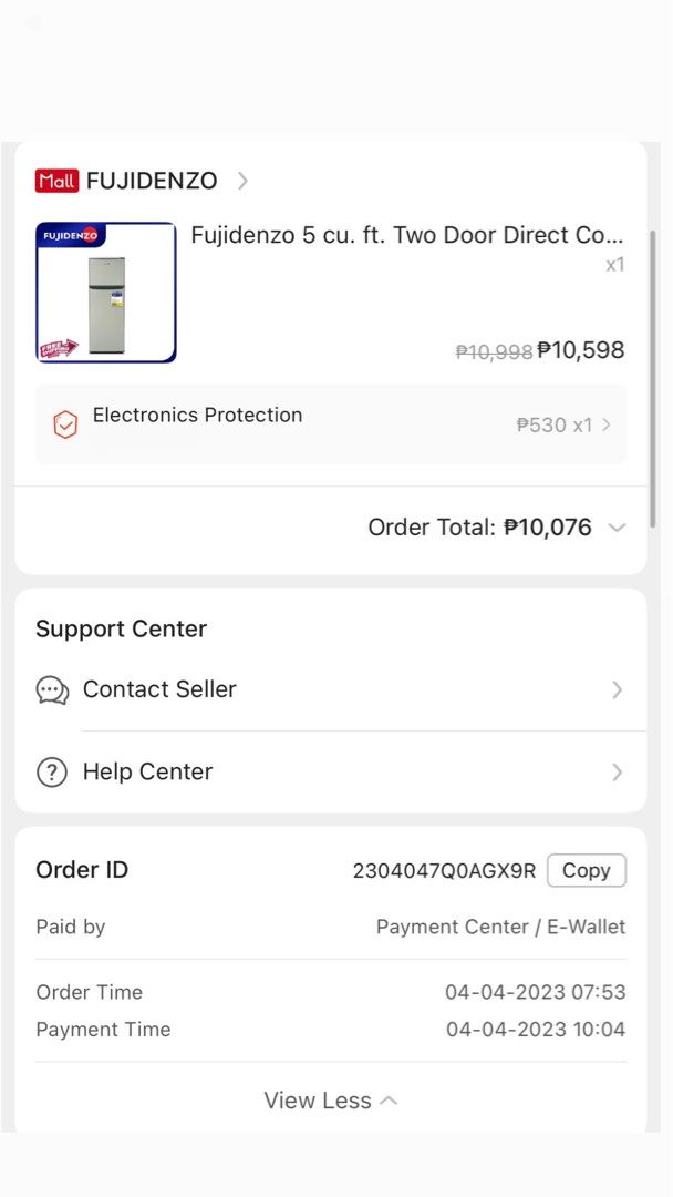 Fujidenzo 5 cu. ft. Two Door (Category: Refrigerators and Freezers) located in Caloocan City. Submitted by maryrosei (Listing ID 1463569978, Image 3). Description: Rfs: Will relocate in Mindanao Bought this April 2026. Slightly negotiable. Loc: Brgy. Mambugan, Antipolo.