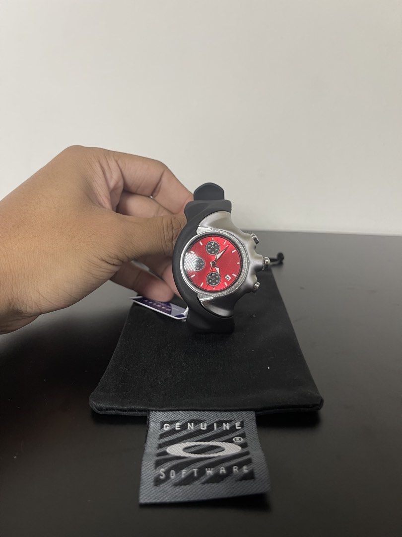 Genuine Software Red Chronograph Watch (Category: Men's Watches) located in Manila. Submitted by mine2ownit (Listing ID 1463613759, Image 3). Description: - Genuine Software watch - Striking red dial - Functional chronograph - Durable black strap - Comes with a black pouch - Ideal for everyday wear - Makes a great gift.