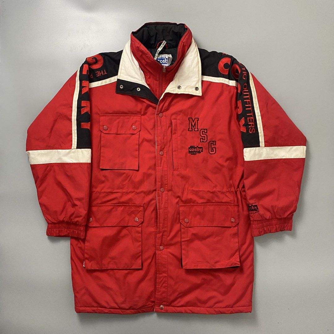 GERRY COSBY 🧥 | Red Vintage MSG Heavy Parka Jacket (Category: Coats, Jackets and Outerwear) located in Bulacan. Submitted by orc.ph (Listing ID 1463665343, Image 1). Description: GERRY COSBY 🧥 | Red Vintage MSG Heavy Parka Jacket Material Used: 65% Cotton 35% Polyester - Red - Heavyweight -Mutli-Pockets - Snap-Buttons And Full-Zip Enclosure -Letter Block “GERRY” Collar Embroidery - Weather-Resistant -Sleeves Embroidered Spell-Outs -Double Colla