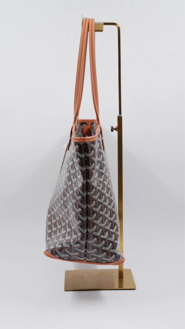 Goyard artois Pm size (Category: Luxury Bags & Wallets) located in Quezon City. Submitted by slluxury_ph (Listing ID 1463567756, Image 2). Description: Overall Condition: Mint Exterior Condition: Mint Interior Condition: Mint Rank: A+ Material: Goyardine Canvas Made in: Calfskin Leather Color: Tan/Black Measurements: L40CM X W14CM X H25CM Hardware: SHW Inclusions: Originak Dustbag.