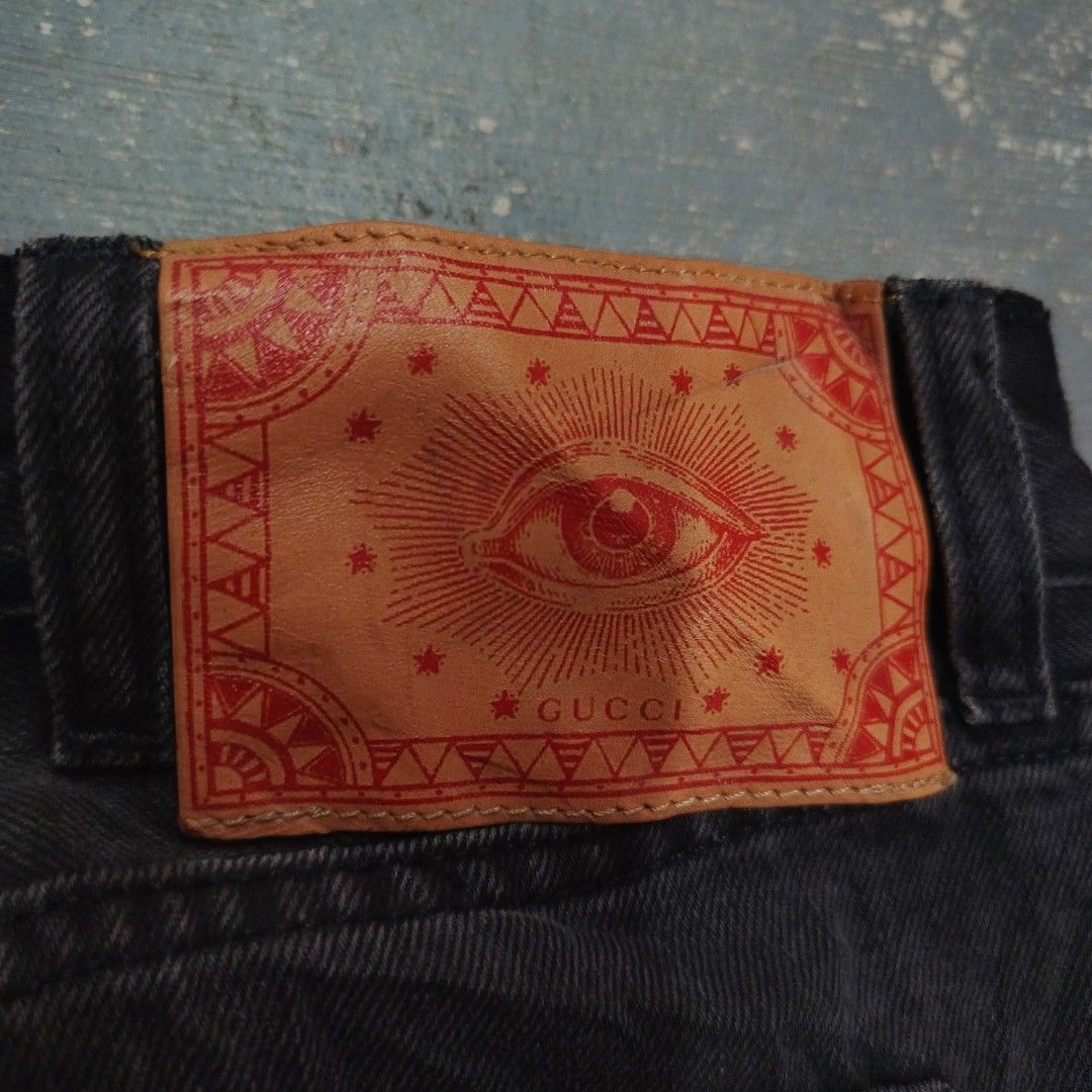 GUCCI DENIM JEANS CHARCOAL BLACK (Category: Jeans) located in Daraga. Submitted by flip2fit (Listing ID 1463653646, Image 3). Description: Size 34 on Tag 11 Rise 7 leg opening 41 length Excellent to New Condition.