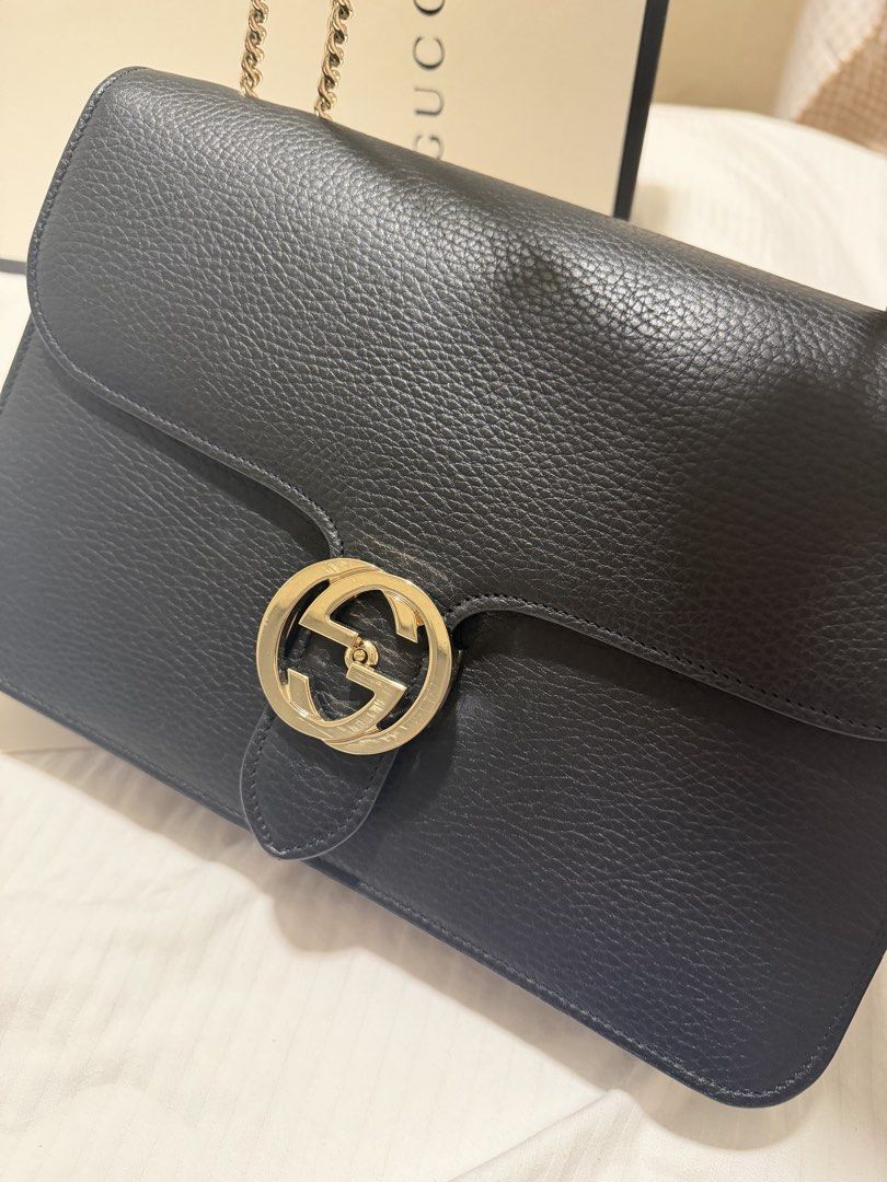Gucci Interlocking Leather Medium 2-Way bag (Category: Luxury Bags & Wallets) located in Las Pinas. Submitted by madyparkkkk (Listing ID 1463633388, Image 2). Description: RFS: decluttering personal bags. Inclusion: Box, cards, dustbag Issue: Minimal hairline on hardware (not noticeable at all).