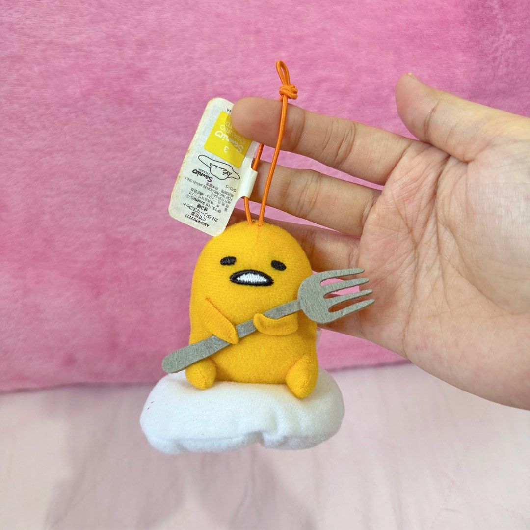 Gudetama Sanrio Fork Charm Plush (Category: Plushies & Soft Toys) located in Manila. Submitted by ashyyel_ (Listing ID 1463677921, Image 1). Description: .