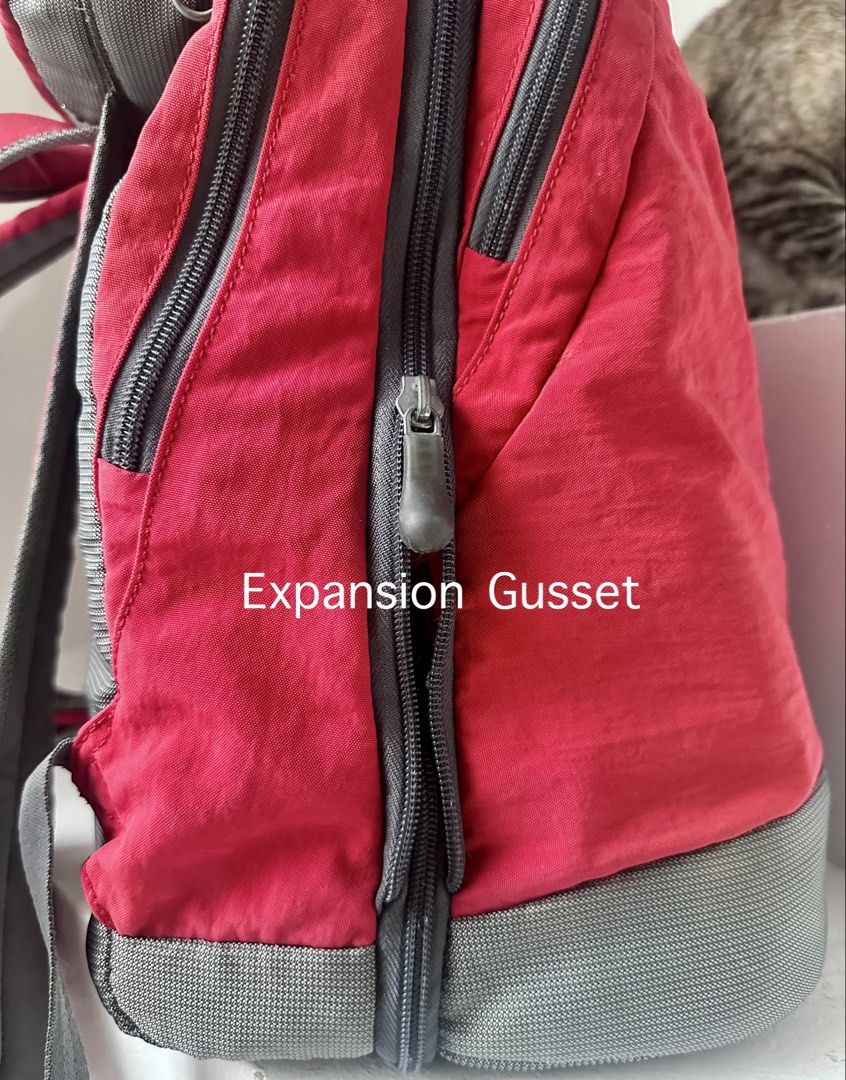 Hedgren Red Backpack with Expansion Gusset (Category: Backpacks) located in Cagayan de Oro. Submitted by divinephoenix (Listing ID 1463613657, Image 3). Description: - Rare Red Hedgren Backpack - Grey base and mesh back panel - Adjustable padded straps - Expansion gusset for extra storage - Small zippered pouch attached to the back - Grey zippers - Ideal for everyday use or travel - Few washable stains - But overall still in very good quality & c