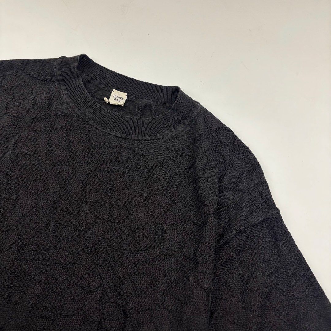 Hermès - Jean Paul Gaultier - Monogram Shirt (Category: Blouses) located in Makati City. Submitted by ragrepository (Listing ID 1463679662, Image 3). Description: Hermès - Jean Paul Gaultier - Monogram Shirt Fits small Length- 21” Pit to pit- 19” Sleeves- 8” Shoulder-19.5” Condition- 8.5/10 Flaw- Minor color fading .