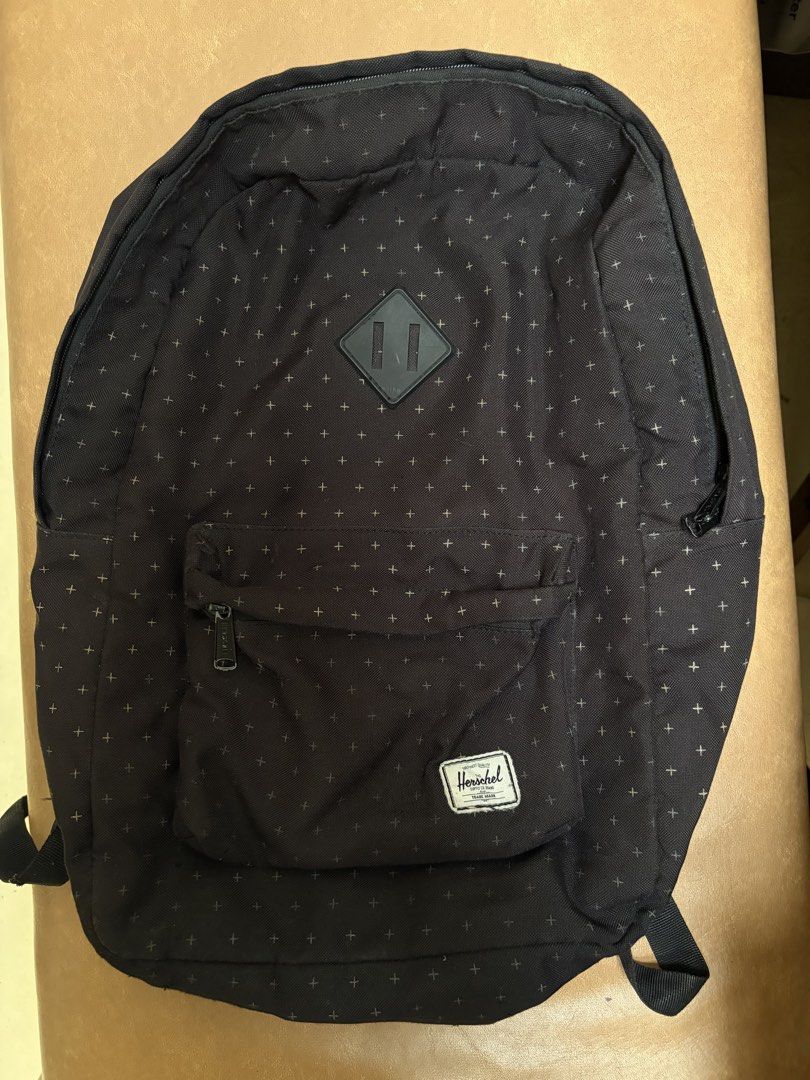 Herschel Supply Co. Backpack Black Cross Pattern (Category: Backpacks) located in Baliuag. Submitted by asdfraks (Listing ID 1463614806, Image 1). Description: - Classic Herschel backpack - ₱500 pesos - rfs: needs funds - jnt/flash shipping.